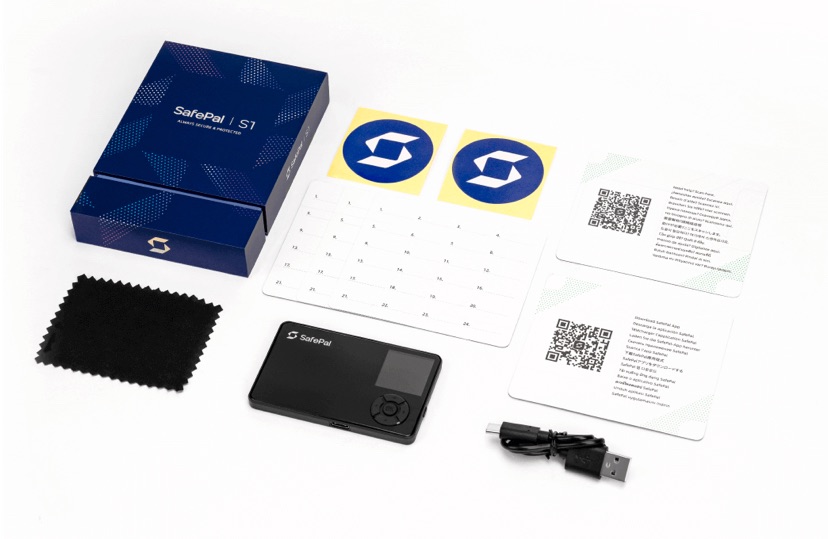 Lieferumfang der Safepal S1 Krypto Wallet