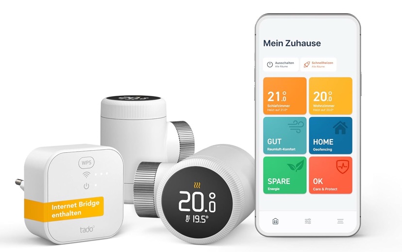 tado° Smartes Heizkörperthermostat X – Starter Kit Geld beim Heizen sparen