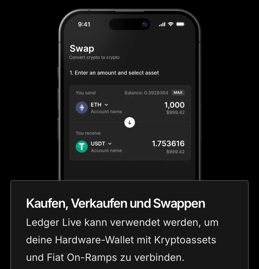 Ledger Live Companion App für deine Ledger Wallet.