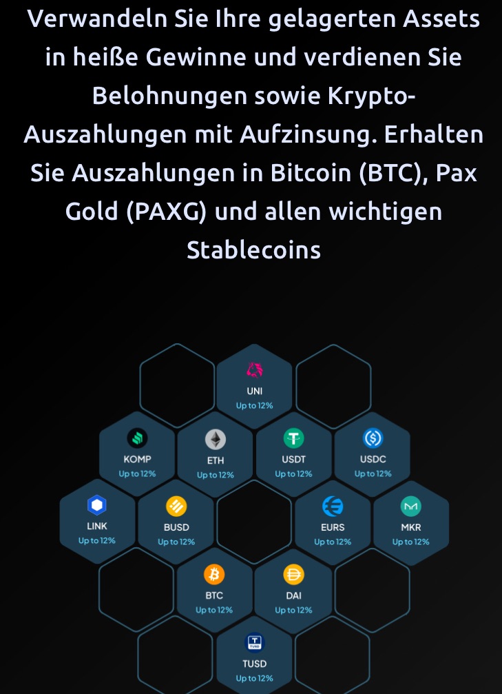 YouHodler Funktionen. Krypto Staking, Krypto Lending, Zinsen verdienen