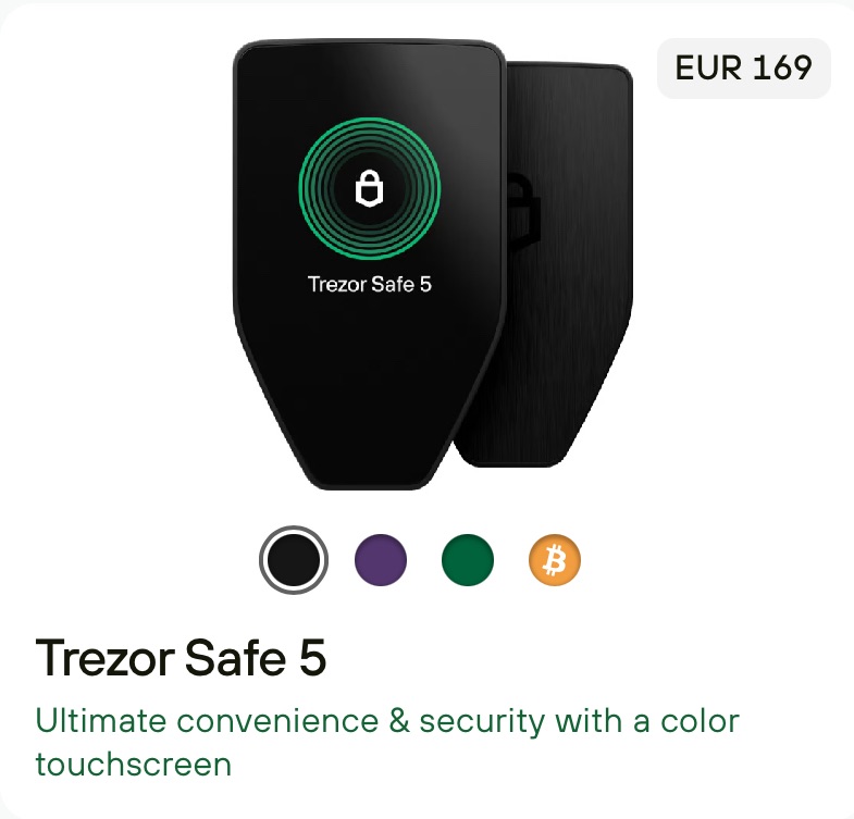 Trezor Safe 5 für 169 Euro im Trezor Shop kaufen 