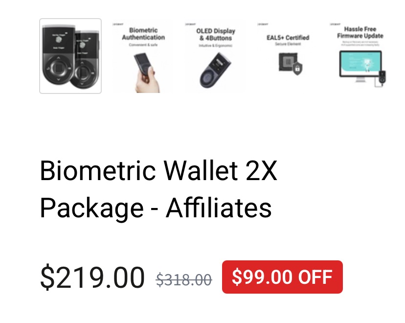 Doppelpack biometrische Krypto Wallet 99 Dollar sparen