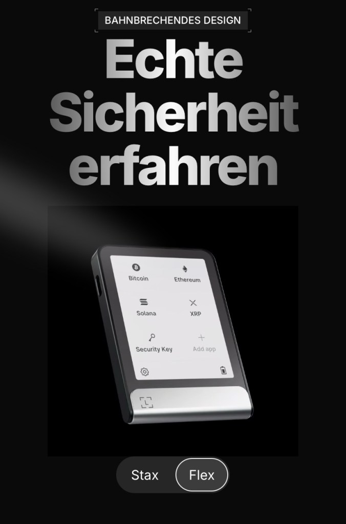 Eine der sichersten Wallets, die Ledger Flex