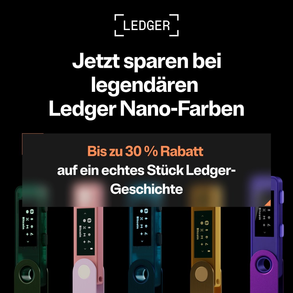 Ledger Nano Colour 30 Prozent sparen