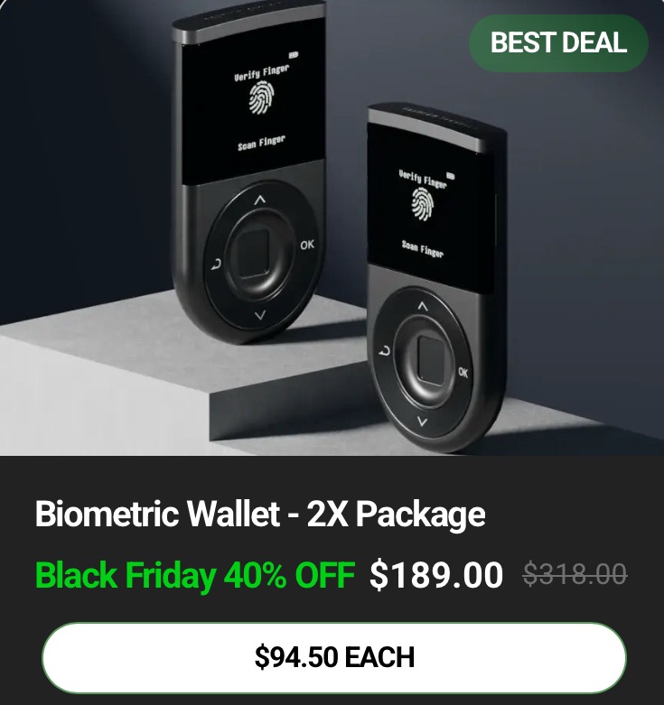D'CENT Biometric Wallet Black Friday 2025