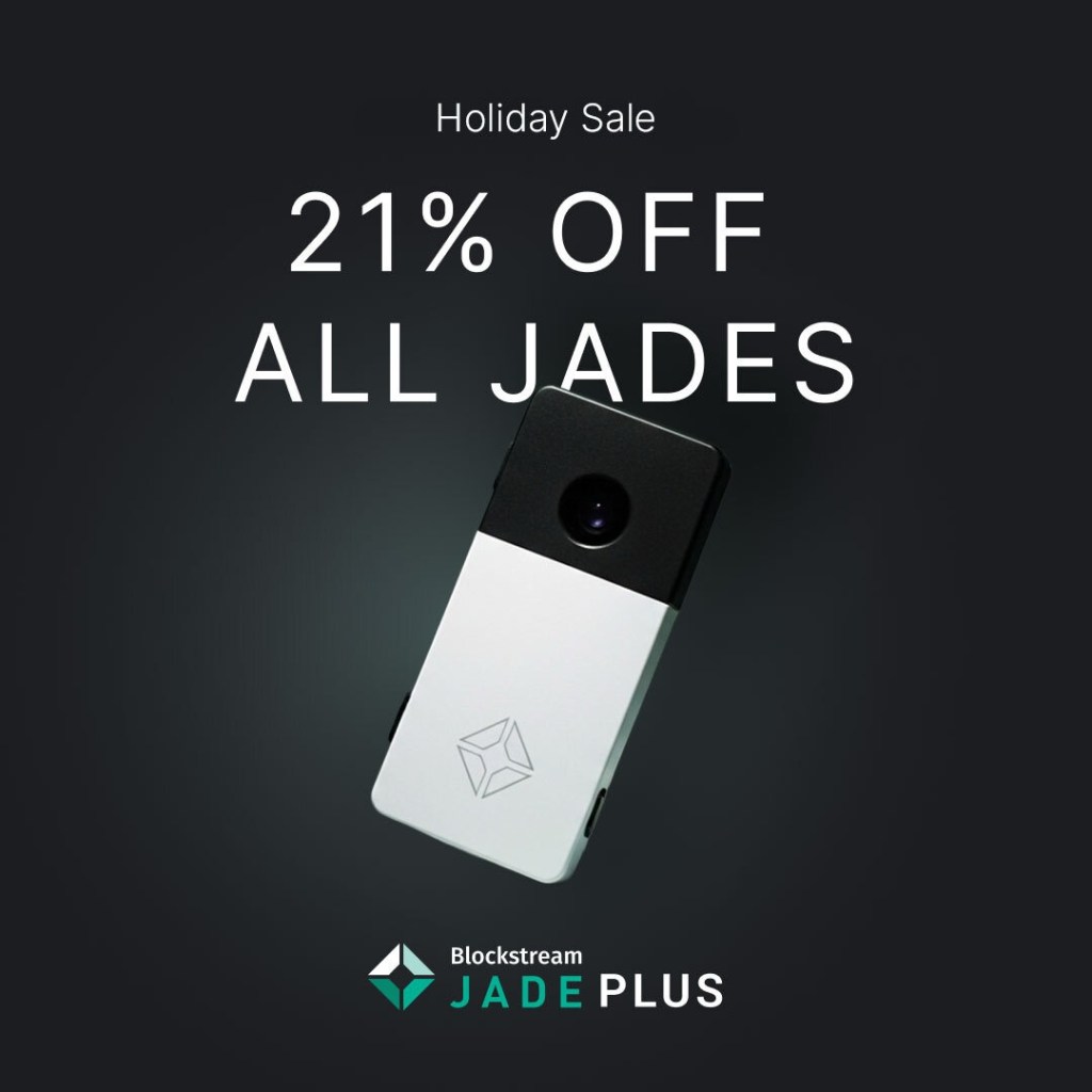 Blockstream Jade startet Black Friday Sale 2025: Attraktive Rabatte für sichere Bitcoin-Aufbewahrung
