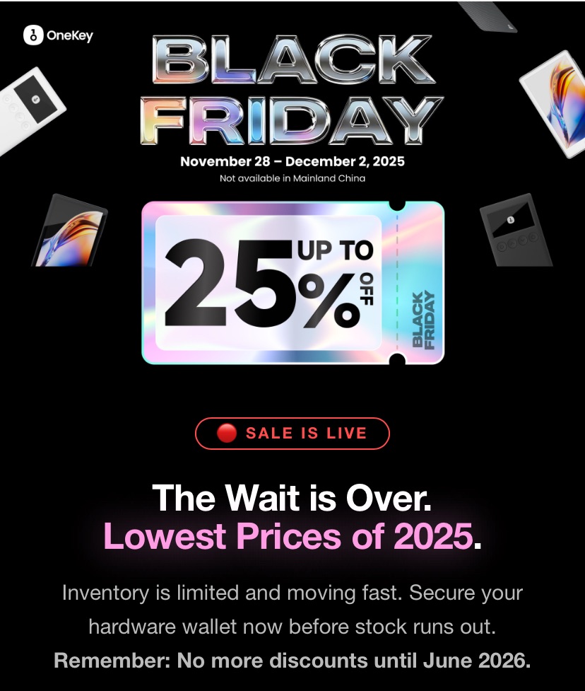 OneKey Black Friday 2025 jetzt live – 25%&nbsp;sparen