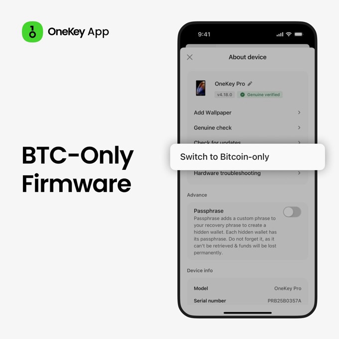Die besten Bitcoin Wallets 2026 - OneKey Pro Bitcoin only