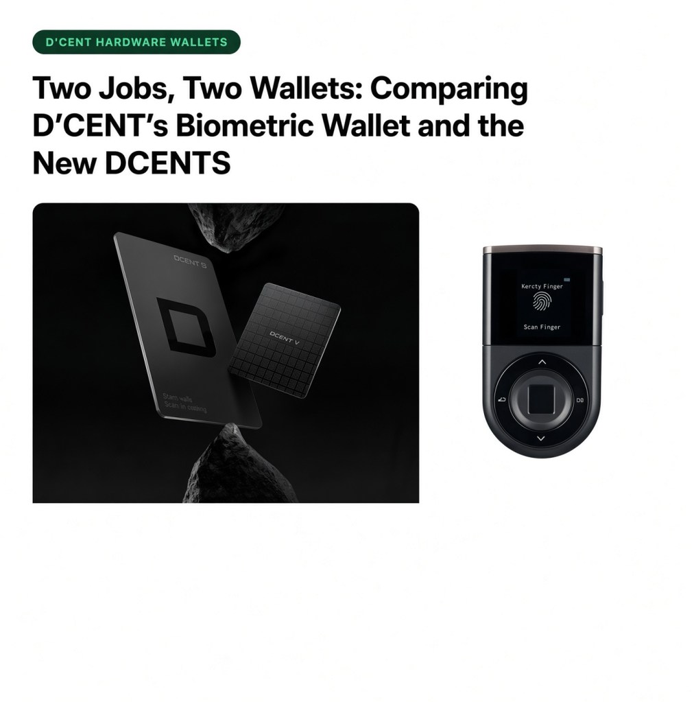 Two Jobs, Two Wallets: Comparing D’CENT’s Biometric Wallet and the New DCENT&nbsp;S